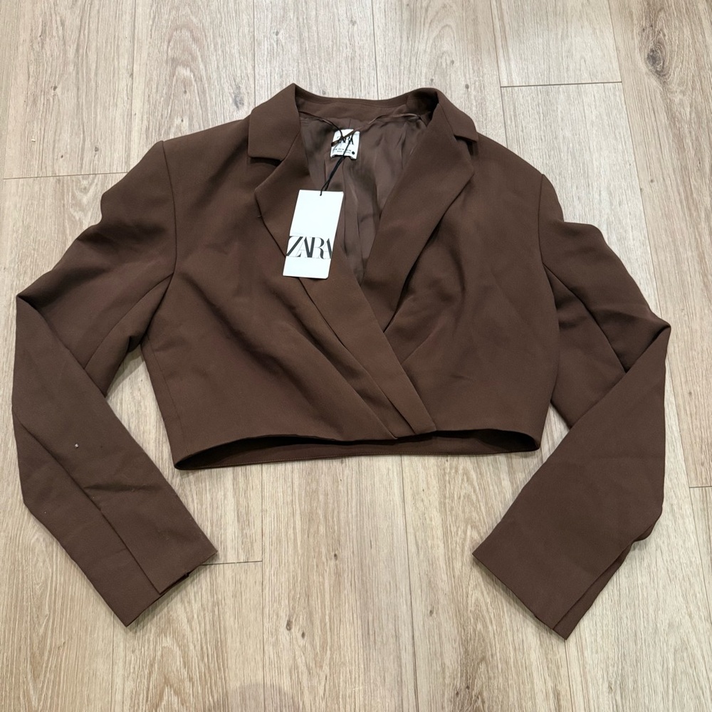 ZARA Brown Cropped Blazer